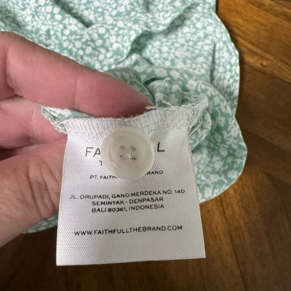 Faithfull the Brand River Seafoam Floral Print Culotte Jumpsuit Cottage Sz XS 2 - Picture 11 of 14